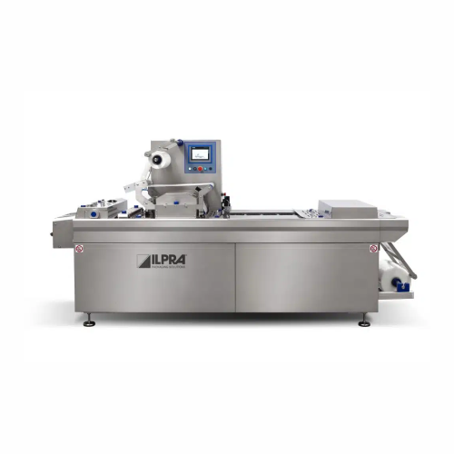 Compact thermoforming packaging system for food industry