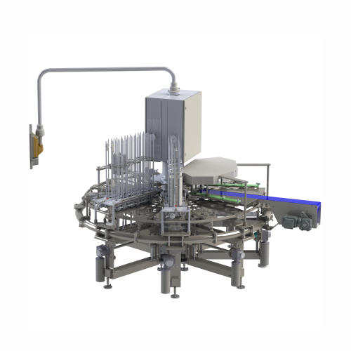 Rotary filling and sealing for liquid to pasty products