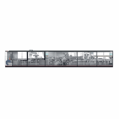 High-speed blister packaging with integrated cartoning