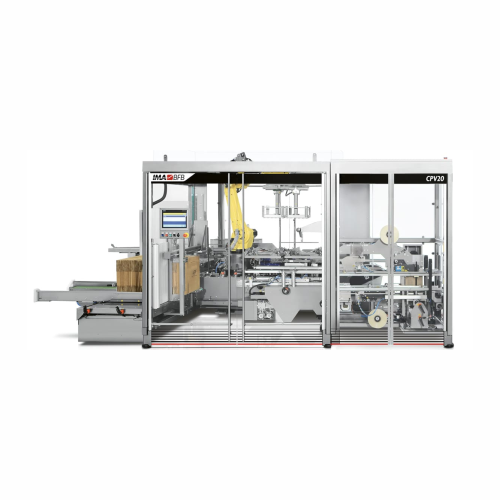 Top-loading case packer for pharmaceutical and cosmetic products