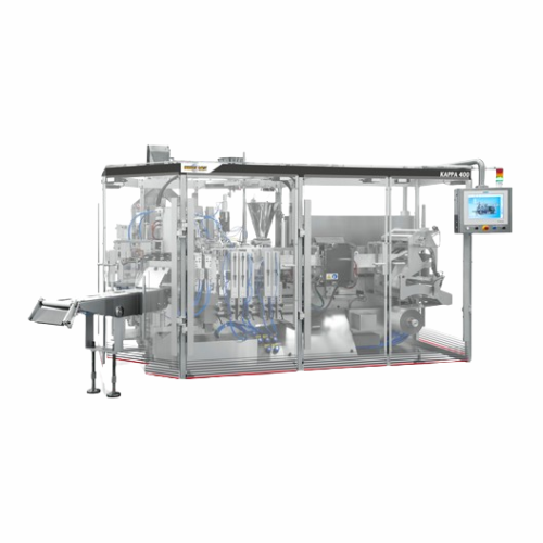 Horizontal intermittent motion sachet packaging solution