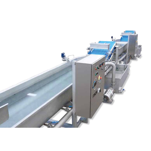 Industrial swirl bath washer for sliced vegetables