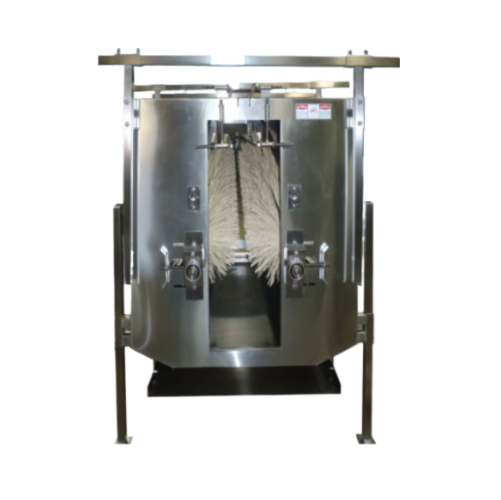 Poultry pre-scald and evisceration scrubbers