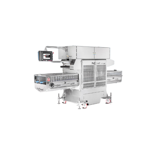 High-capacity tray sealer for vacuum gas packaging