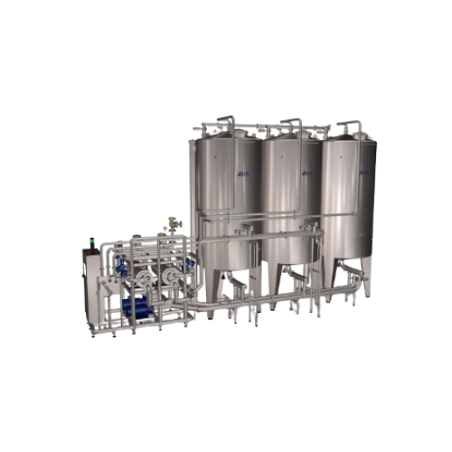 Cip cleaning system for food and beverage production lines