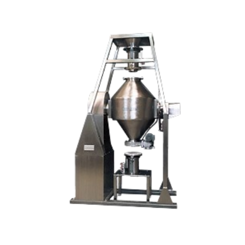 Double cone blender for fragile and abrasive material