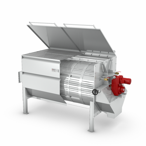 Potato drum washer for soil, clay, and sand removal