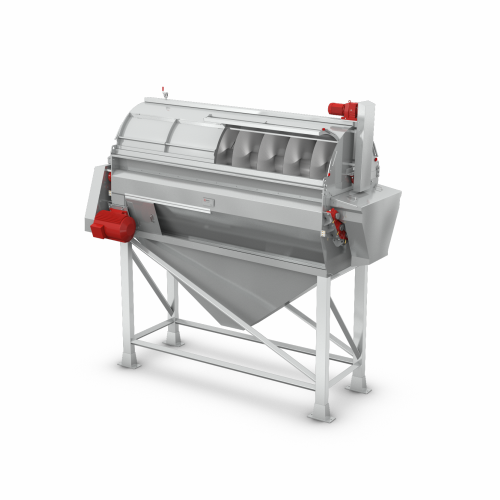 Dry brush system for potatoes after steam peeling