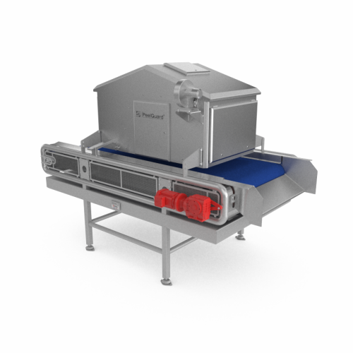 Optical measuring and weighing instrument for peeled potatoes