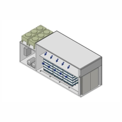 Industrial freezing tunnel for food products