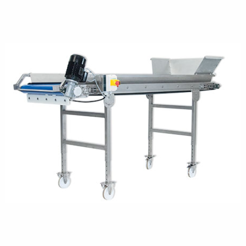 Fruit bin tipper for processing intake