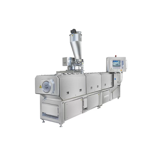 High torque twin screw extruder for industrial applications