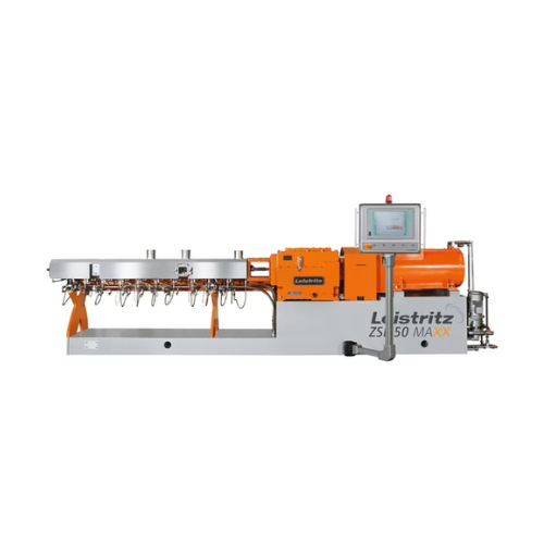 Industrial twin screw extruders for high torque and volume applications