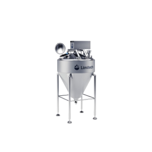 Conical buffer tank for hygienic dairy and food processing