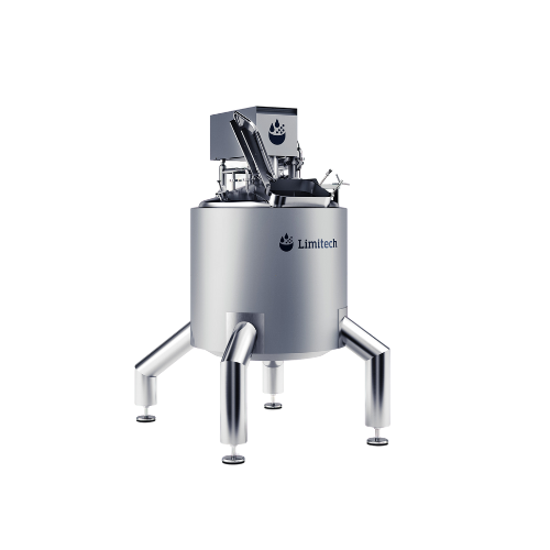 Powder dissolver for large liquid quantities