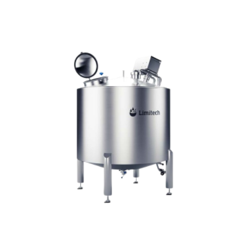 Cylindrical buffer tank for processing lightly liquid products