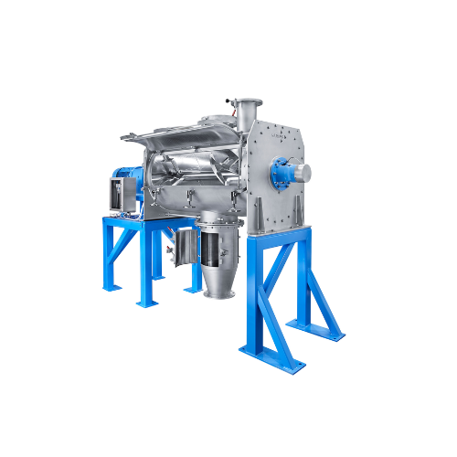 Ploughshare mixer for batch operation