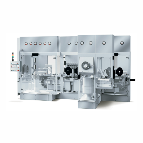 Filling and stoppering system for nested syringes