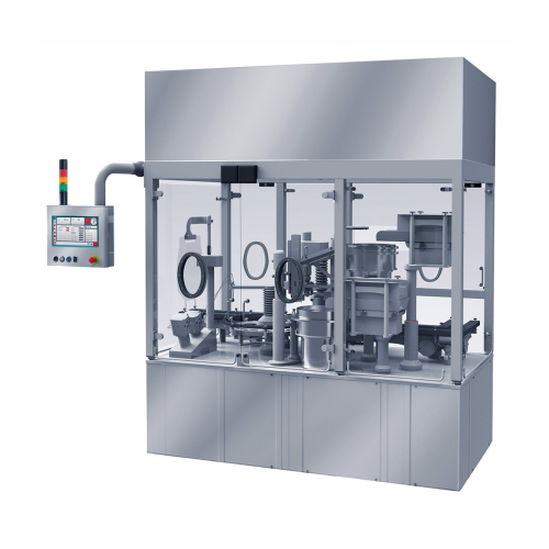 Rotary vial filling and stoppering