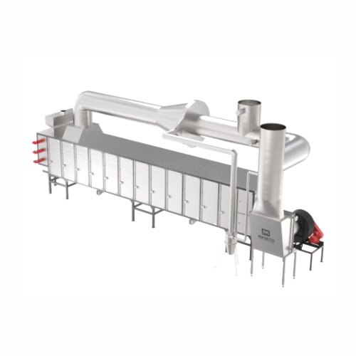 Horizontal tray dryer for moisture removal