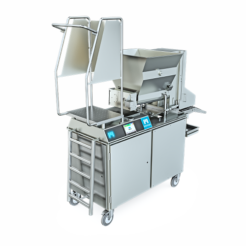 Chocolate moulding press for coco mass