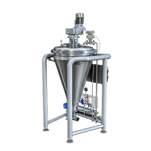 Pressurized buffer tank for aerated products storage