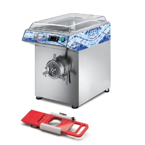 Refrigerated meat mincer for hygienic meat processing