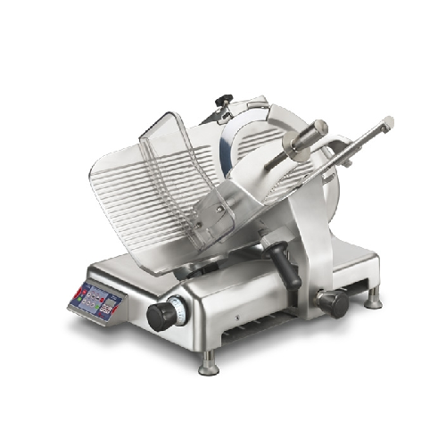 Automatic gravity slicer for retail and supermarkets