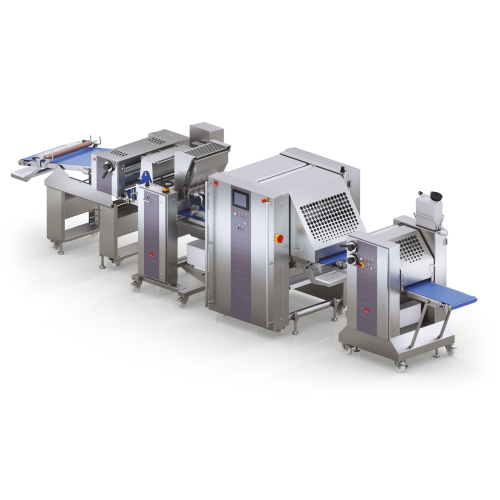 Production line for coiled bakery products