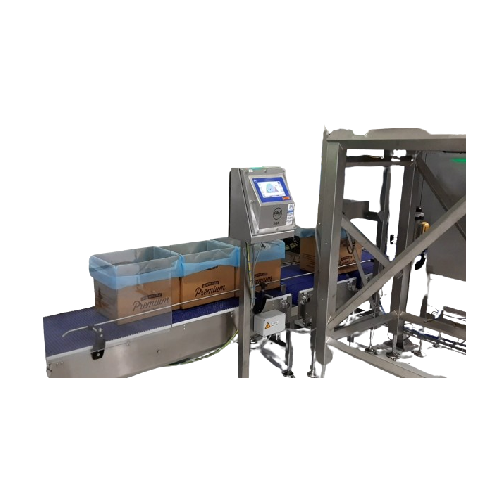 Linear weigh filler for accurate box packaging