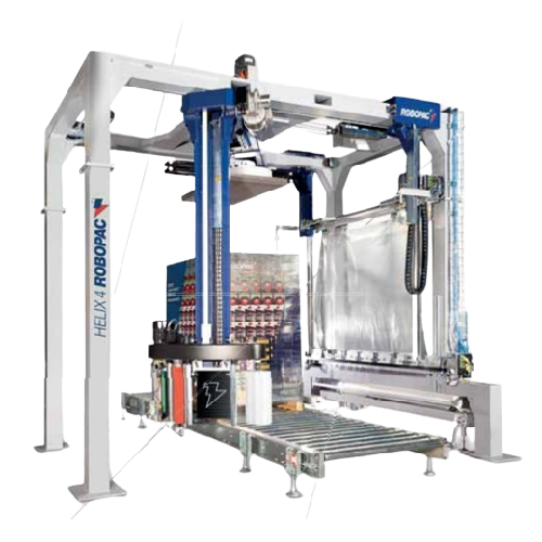 Fully automatic rotary arm wrapper for palletized loads