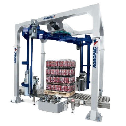 Fully automatic double rotary arm wrapper