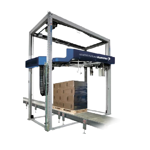 Fully automatic rotary ring wrapper for large pallets
