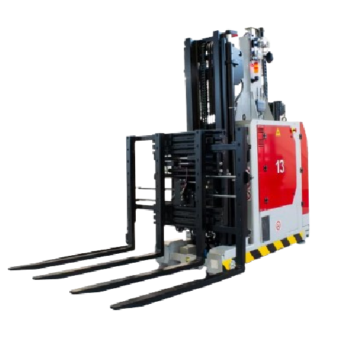 Laser guided vehicle for pallet handling