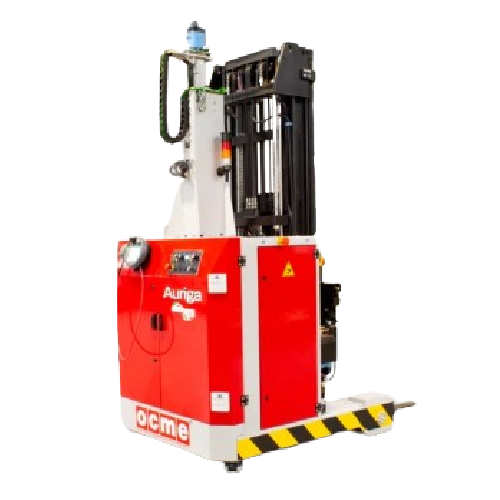 Laser guided reach truck for high-density warehousing