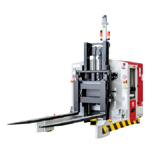 Laser guided vehicles with load stabilizers for pallet handling