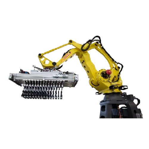 Robotic crating and decrating solution for returnable glass bottles