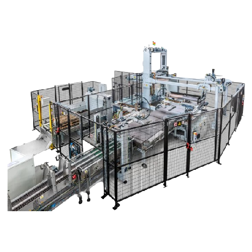 Conventional palletizer with 90° infeed