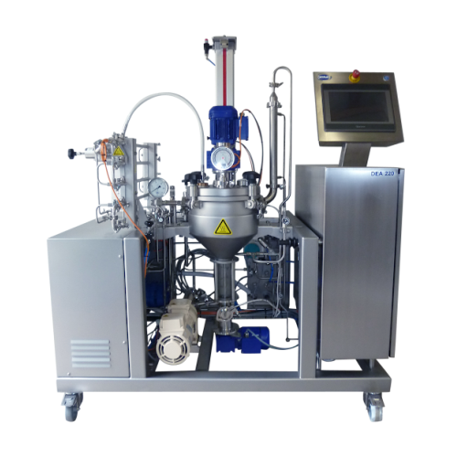Continuous deaeration solution for laboratory and pilot systems
