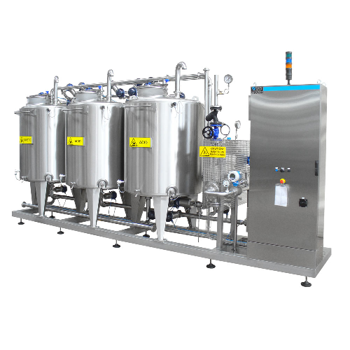 Cip system for wine, grape juice, oil, and dairy