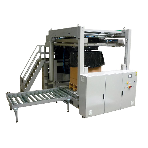Pe bag inserter for pallet containers