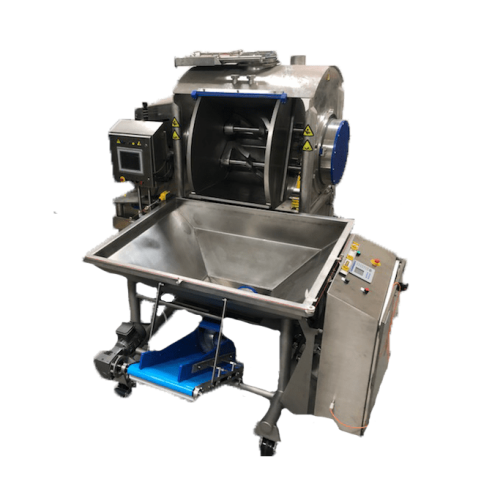 Rotary dough feeder for uniform dough blocks