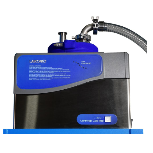 Vacuum cold trap for efficient purging and drying