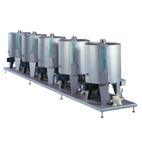 Melting and mixing kettles for chocolate production