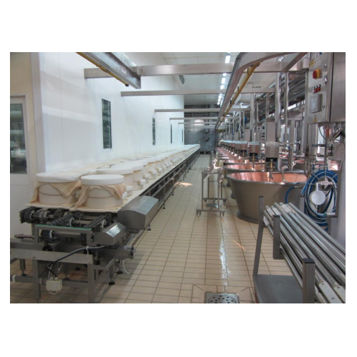 Mechanized systems for hard cheese molding rooms