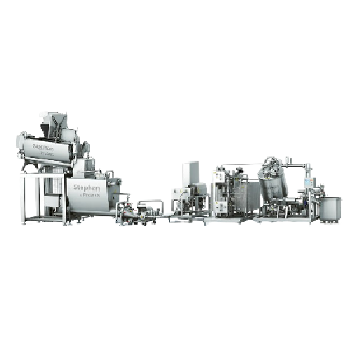 Cheese blending and heating line for processed cheese