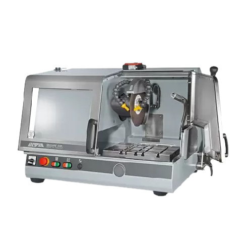 Wet abrasive cut-off machine for precision cutting
