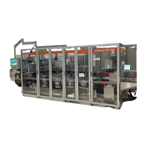Intermittent motion end load cartoner for baked goods and home care products
