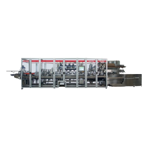 Medium-speed end load cartoner for food and beverage packaging
