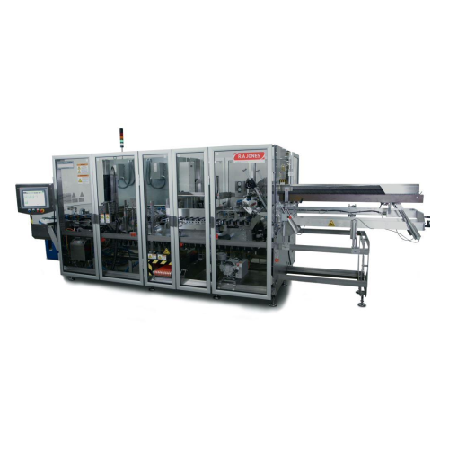 Intermittent end load cartoner for baked goods and snacks